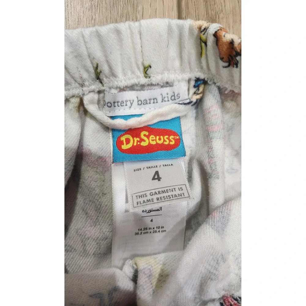 Pottery Barn Kids Dr Seuss Grinch‎ Christmas Pajama Pants Size 4 Boys Girls